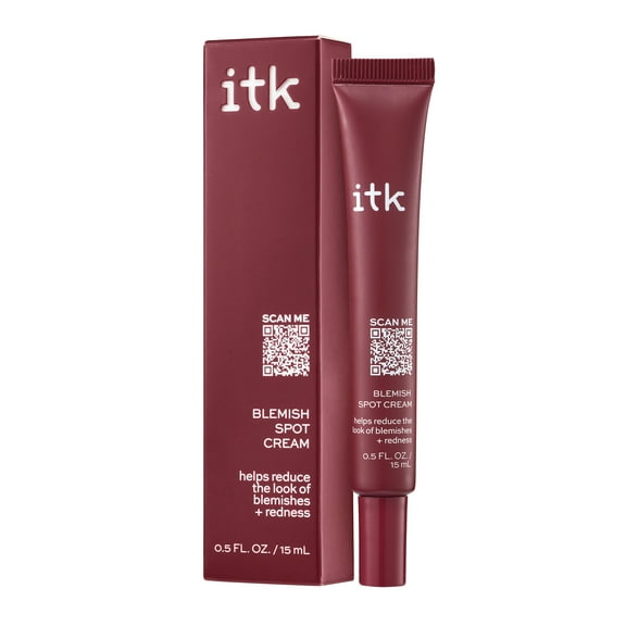 ITK Skincare Blemish Acne Spot Treatment with 0.5% Salicylic Acid + Tea Tree Oil for All Skin Types, 0.5 oz