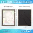 thumbnail image 3 of Icona Bay 8x10 Hickory Brown Picture Frames, Classic Style, 6 Pack, Lakeland Collection (US Company), 3 of 6