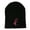 Black, variant on Hot Pink Ribbon Breast Cancer Embroidered Short Beanie - Pink OSFM