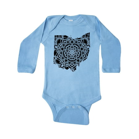 

Inktastic Ohio Silhouette Mandala Gift Baby Boy or Baby Girl Long Sleeve Bodysuit