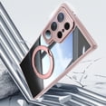 thumbnail image 4 of Decase Transparent Case for Samsung Galaxy S25 Ultra,TPU+PC,Built-in Rotatable Ring Kickstand,Clear Back Design Heavy Duty Drop Protection Shockproof Phone Case for Samsung Galaxy S25 Ultra,Pink, 4 of 10
