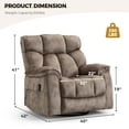 thumbnail image 2 of Bonzy Home Oversized Swivel Rocker Recliner with Massage & Heat, Reclining Glider Chair – Soft Breathable Fabric for Living Room & Bedroom, Camel, 2 of 7
