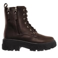 thumbnail image 2 of New SNJ Women's Lug Sole Platform Combat Ankle Bootie Lace up Side Zipper Bootie, 2 of 4