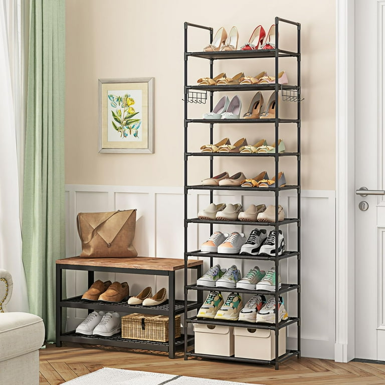10 Tiers Shoe Rack for Entryway, Tall Narrow Shoe Shelf Storage 20