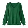thumbnail image 5 of Liuinsasek Womens Winter V Neck Knitted Sweater Fashion Casual Basic Solid Lightweight Soft Basic Casual Pullover Top for Spring Fall Winter, 5 of 10