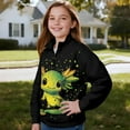 thumbnail image 3 of Uorisanigo Girls Half Zip Sweatshirt Loose Green Axolotl Long Sleeve Pullover Crop Tops Lightweight Quarter Zipper Cropped Sweatshirt for Sports and Daily Wear, 5-14 Years, 3 of 7