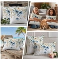 thumbnail image 4 of Blue Spring Floral Outdoor Pillow Covers 24x24 Set of 2,Waterproof Patio Throw Pillowcase Protectors,Weeping Botanical Orange Summer Decorative Pillow Shams Cushion Covers for Seat Bed Couch Sofa, 4 of 8