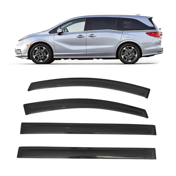 Ikon Motorsports Window Visors for 2018-2026 Honda Odyssey, Somke Acrylic Sun Rain Guard Deflector 4PCS