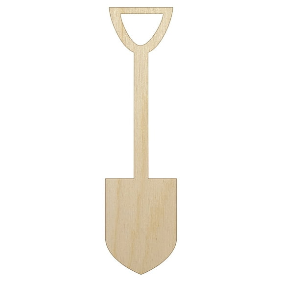 Shovel Silhouette Tools Wood Shape Unfinished Piece Cutout Craft DIY Projects - 4.70 Inch Size - 1/8 Inch Thick