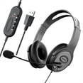 thumbnail image 1 of Auriculares Estéreo para Centro de Llamadas con Micrófono con Cancelación de Ruido para Zoom Skype Office Call Center Home Podcast, 1 of 5