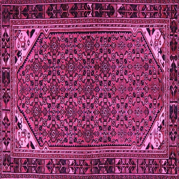 Ahgly Company Indoor Square Persian Pink Traditional Area Rugs, 8' Square