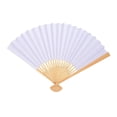 thumbnail image 2 of Paper Folding Fan Bamboo Hand Held Fan Blank for Kids Drawing Handheld Paper Fan Handheld Folded Fan for Home Painting Wall Gift 12 Inch, 2 of 10
