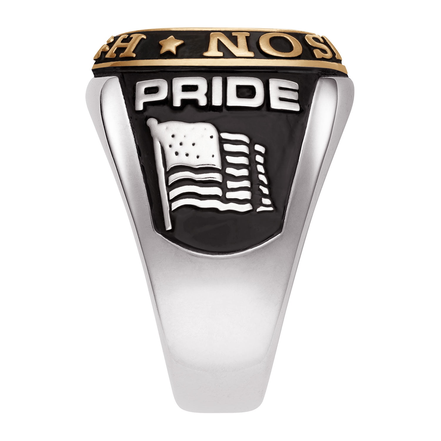 Order Now for 2025 Graduation, Freestyle Men's Silver Double Row Class Ring Sterling Silver, Personalized, High School or College Graduation