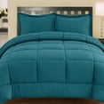 thumbnail image 4 of Luxury 500-TC Egyptian Cotton Box-Stitched Design Comforter | 300 GSM | Single Piece, Queen Size 90" x 90" Inches, 1pc Comforter with 4 Corner Tabs, (Teal), 4 of 4