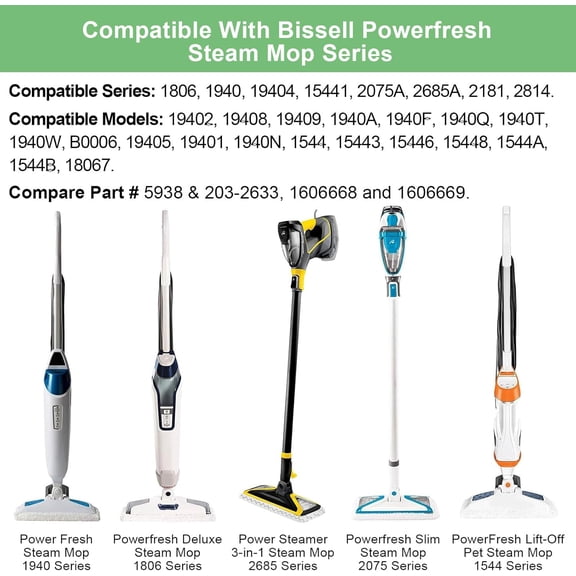 6 Pack Steam Mop Pads for  Powerfresh Models - Reusable & Washable