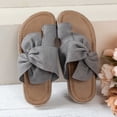 thumbnail image 4 of KIJBLAE Women Summer Sandals Flat Shoes Bowknot Beach Sandals Ladies Slip-On Open Toe Shoes Flats Plus Size Sandals Female Gray 39, 4 of 7