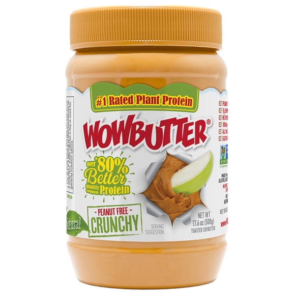 WOWBUTTER Crunchy Peanut Free Spread - Case of 6-17.6 oz.