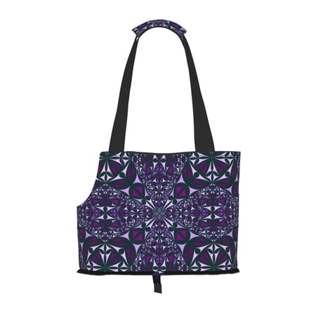 Dog Sling Carrier, Small Dog/Cat Soft Side Carrier Tote Bag for Subway/Shopping/Hiking/Travel-Kaleidoscope Repeat Pattern