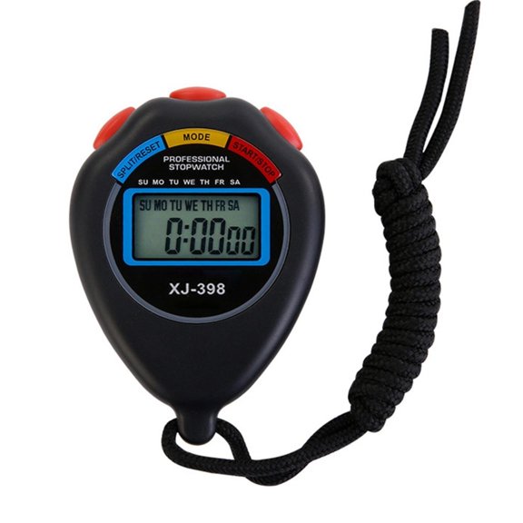 Digital Sports Stopwatch, MultiFunction Electronic Timer With Large LCD Display, Split Lap Timing, Date And Alarm, Portable Lanyard For Coaches Referees Athletic Competition Training