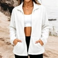 thumbnail image 2 of HappyYEE Fleece Jackets for Women, Lightweight Stand Collar Full Zip Coat with Pockets, Fall Long Sleeve Daily Comfy Outerwear, 2 of 5
