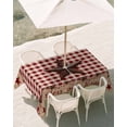 thumbnail image 3 of 60x102 Inch Outdoor Tablecloth with Umbrella Hole Zipper Rectangle Country Star Farm Rectangular Tablecloths Outside Waterproof Farmhouse Plaid Texas Vintage Fruit Patio Table Cover for Picnic Party, 3 of 8
