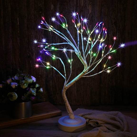 Fuchsun Birch Tree Fairy Tree  Battery USB Operated White LED Night Lights, Multicolored