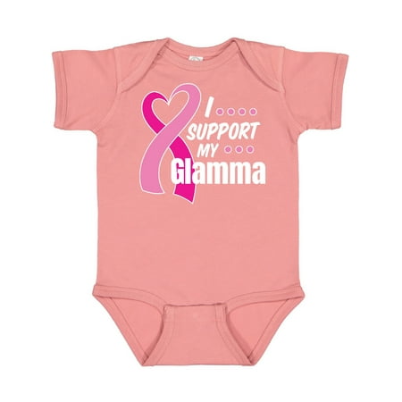 

Inktastic Breast Cancer Awareness I Support My Glamma with Pink Ribbon Gift Baby Boy or Baby Girl Bodysuit