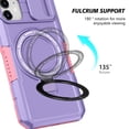 thumbnail image 4 of for iPhone 11 Case with Camera Sliding Cover, [Compatible with MagSafe] with Magnetic Ring Kickstand, Military Grade Heavy Duty Protection Phone Case for iPhone 11, Purple, 4 of 10