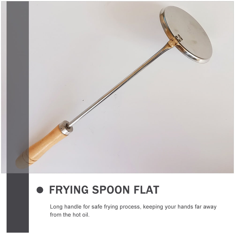 Masteelf 2pcs Stainless Steel Skimmer Spoon Hot Pot Flat Skimmer Spoon for Home Restaurant