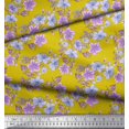 thumbnail image 3 of Soimoi Georgette Viscose Fabric Leaves & Buttercup Floral Print Sewing Fabric Yard 42 Inch Wide, 3 of 3