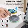 thumbnail image 6 of Wireless Charger, Hootek 15W Fast Wireless Charger Samsung Android Fast Wireless Charging Pad Compatible with iPhone 15/14/13, Samsung Galaxy S22/S21/S20,Wireless Charger Station, Gray, FCC Approved, 6 of 8