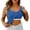 Blue, variant on High Neck Long Sleeve Built in Bra Tank Top Seamless Slim Fit Camisole For Layering Comfortable Basic Shirt Back Support Top Women