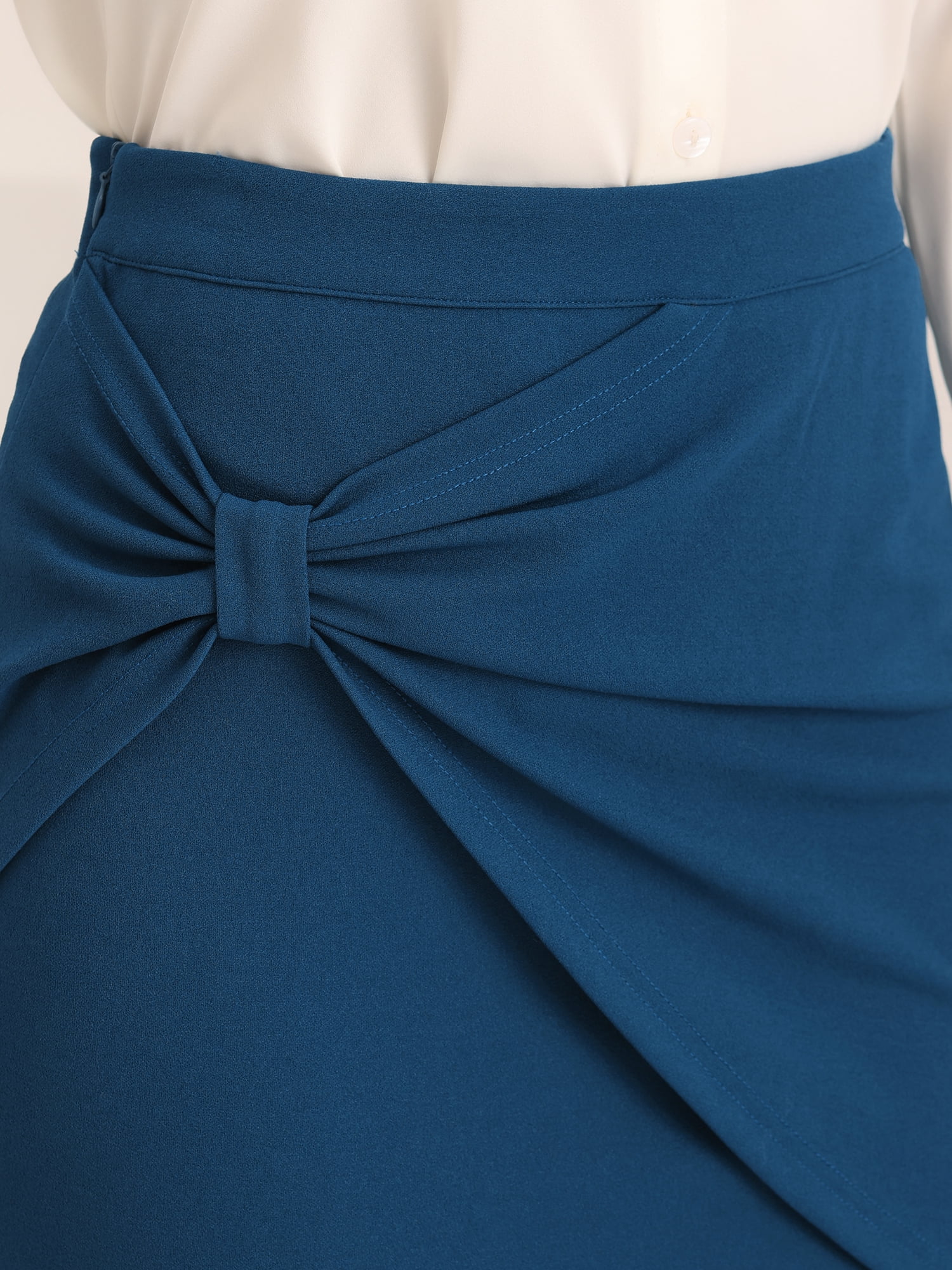 DARING DIVA Women's High Waist Pencil Work Bodycon Skirt XL Peacock Blue