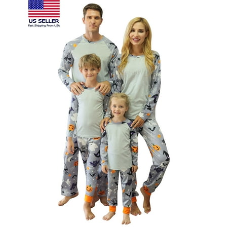 

Matching Family Halloween Pajamas Sets Pumpkin Long Sleeve T-Shirt Tops Pants PJs Dad Mom Children Sleepwear Nightwear