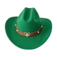 thumbnail image 4 of XIAOCHA Women's Rhinestone Embellished Wool Cowboy Hat Cattleman Rodeo Wide Brim Western Hat,Green, 4 of 4