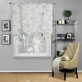 thumbnail image 3 of Kate Aurora Shabby Chic Floral Jacobean Sheer Tie Up Window Curtain Shades - Aqua, 3 of 5