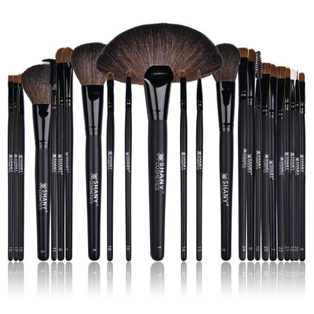 SHANY Studio Quality Natural Cosmetic Brush Set with Leather Pouch, 24