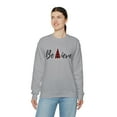 thumbnail image 4 of Believe Christmas Tree Design Unisex Heavy Blend™ Crewneck Sweatshirt, 4 of 5