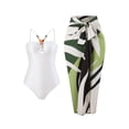 thumbnail image 4 of IDALL Tankini Swimsuits,Bathing Suit Halter Swimsuit With Beach Cover Up Wrap Skirt Print Bikini Set Two Piece Bathing Suit Underwire Swimsuits,High Waisted Bikini Sets,Two Piece Swimsuit White L, 4 of 8