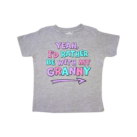 

Inktastic Yeah I d Rather be with My Granny in Pink Blue and Purple Gift Toddler Boy or Toddler Girl T-Shirt