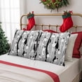 thumbnail image 6 of Outdoor Pillow Covers Waterproof Pillow Cases Protector Winter Snowman Snowflakes Pillowcase Pack of 2 Black White Striped Throw Cushion Case for Pation Furniture,Couch,Living Room Sofa, 16x16 in, 6 of 9