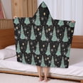thumbnail image 5 of Black Christmas Tree Pattern Hooded Bath Towel，50"x30" for Ages 3 To 12 Kids, Quick Dry Lightweight Soft Microfiber Hood Beach Towel Cover Up for Kids, 5 of 7