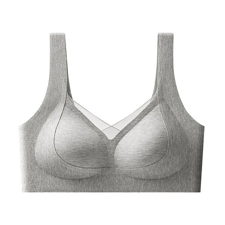 Cqxid525 Sports Bras for Women Underwear Women s Wide Straps Without Ring Gathered To Collect Side Breasts Large Size Tank Top Non Marking Bra Xl Gray
