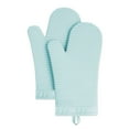 thumbnail image 2 of KitchenAid Ribbed Soft Silicone Oven Mitt 2-Pack Set, Mineral Water Aqua, 7.5"x13", 2 of 6