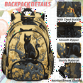 thumbnail image 2 of Herdesigns Black Cat Backpack with Lunch Box Vintage Cat Lightweight Large Travel Work Laptop Backpacks Set Casual Daypacks, 2 of 8