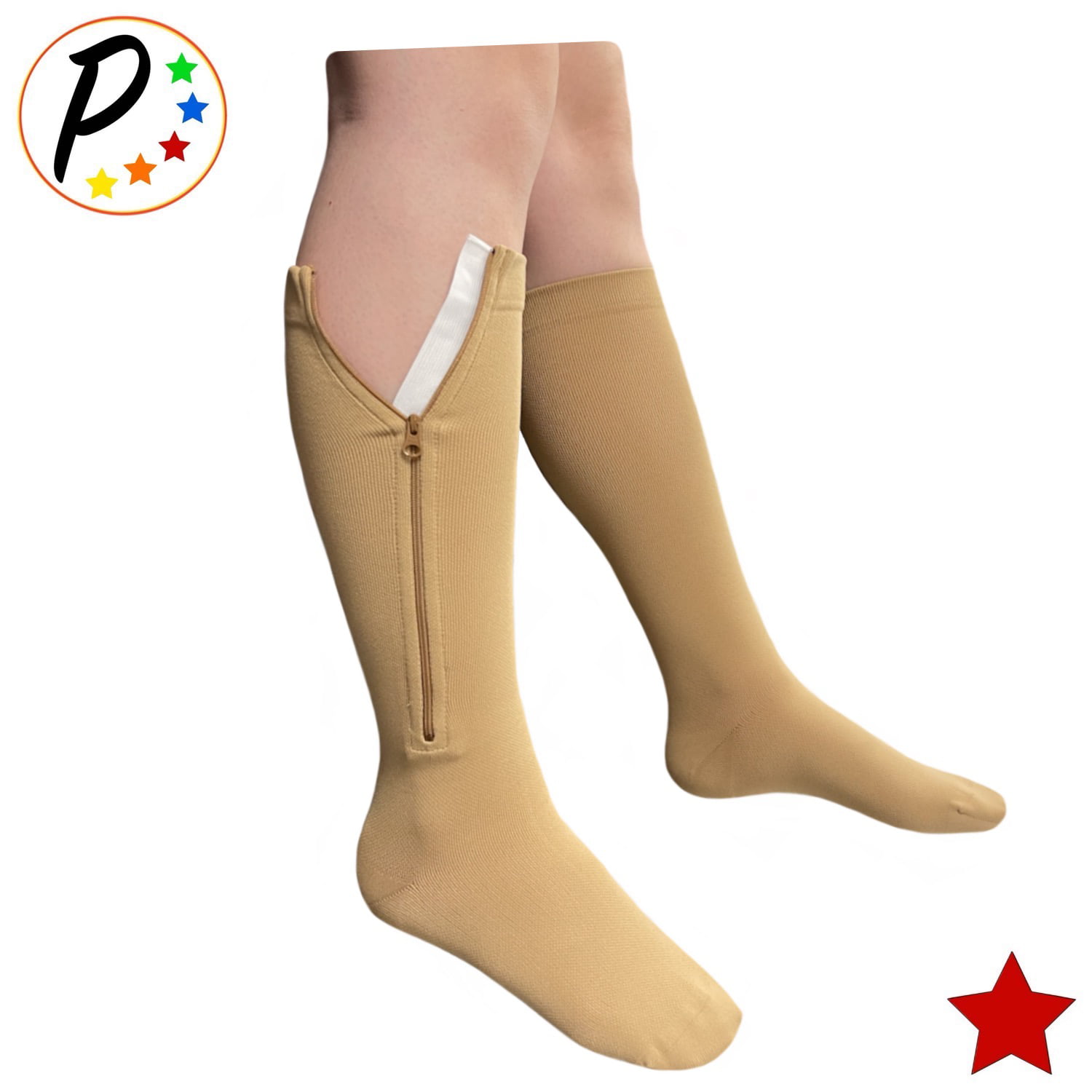 Presadee Original Closed Toe 20-30 mmHg Firm Compression Leg Calf Zipper  Socks 