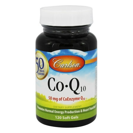 100 Mg 50 Gels - Carlson Labs - Co-Q10 50 mg. - 120 Softgels