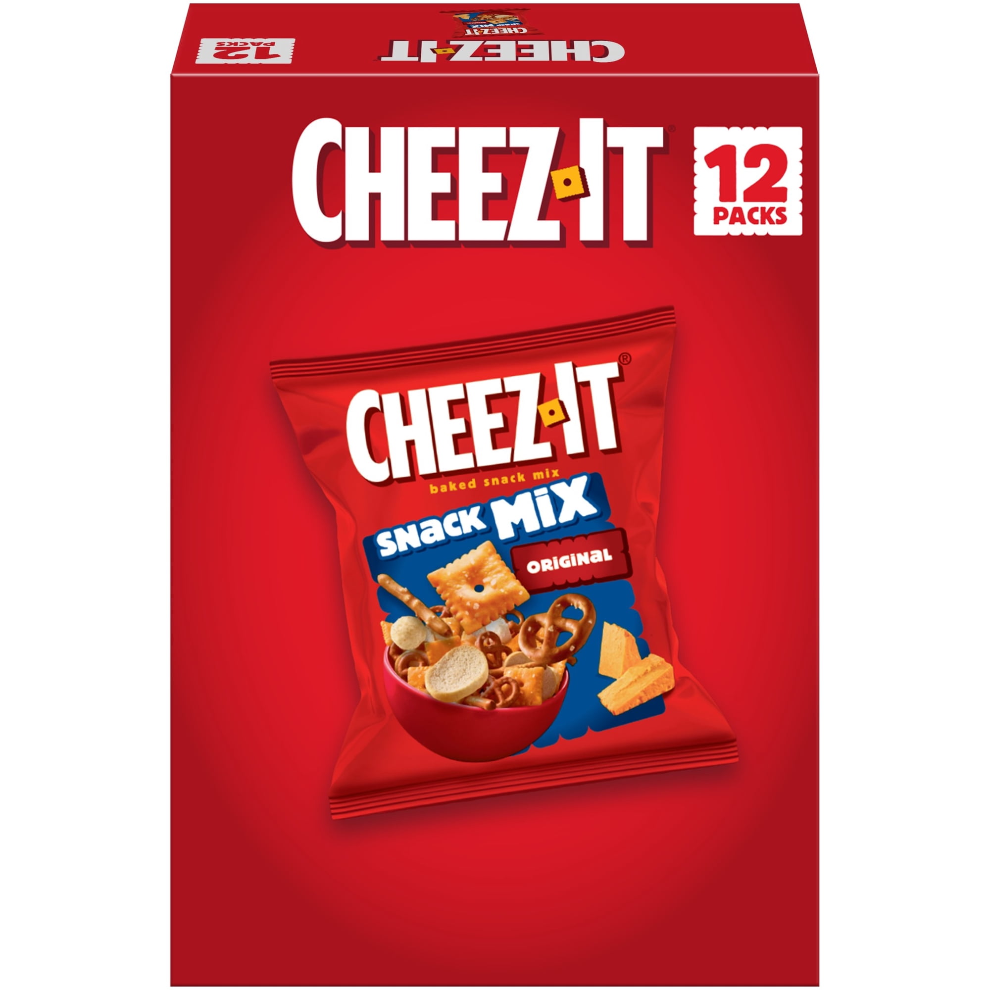 Cheez-It Original Snack Mix, Lunch Snacks, 12 Count