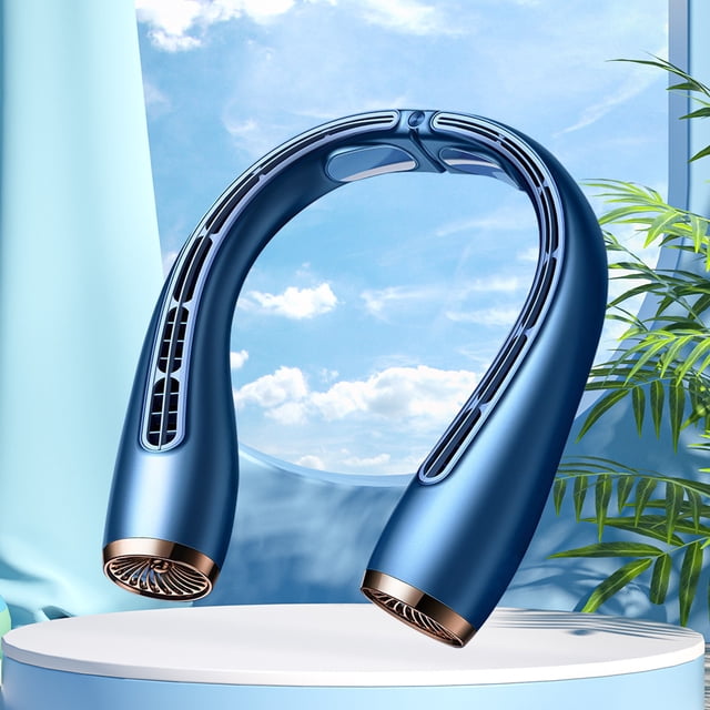 Mini Ventilador de cuello colgante USB Bladeless Turbo Neckband Mute Portable Home Blue Likrtyny Para estrenar