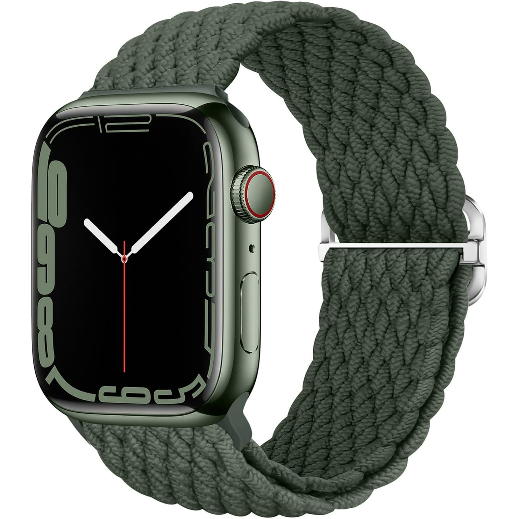 PINHEN Stretchy Solo Loop Compatible with Apple Watch Band 49mm 46mm 45mm 44mm 42mm 41mm 40m 38mm for Women Men, Sport Breathable Nylon Braided Wristband for iWatch Series 10 9 8 7 6 SE 5 4 3 Ultra 2